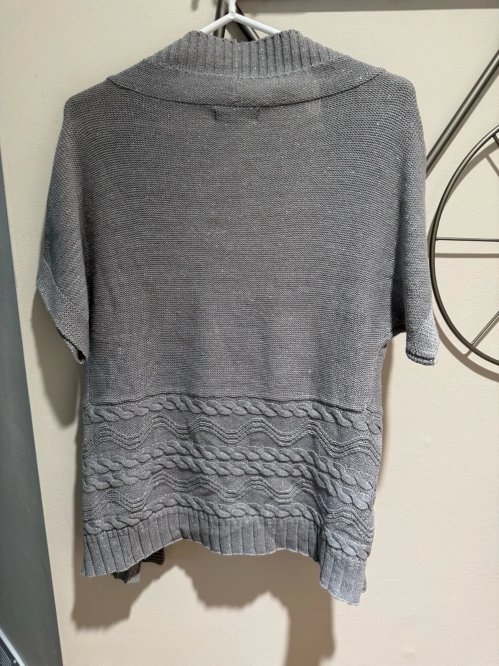 Banana Republic Silver/Gray Open-Front Short-Sleeve Women’s Cardigan Size S